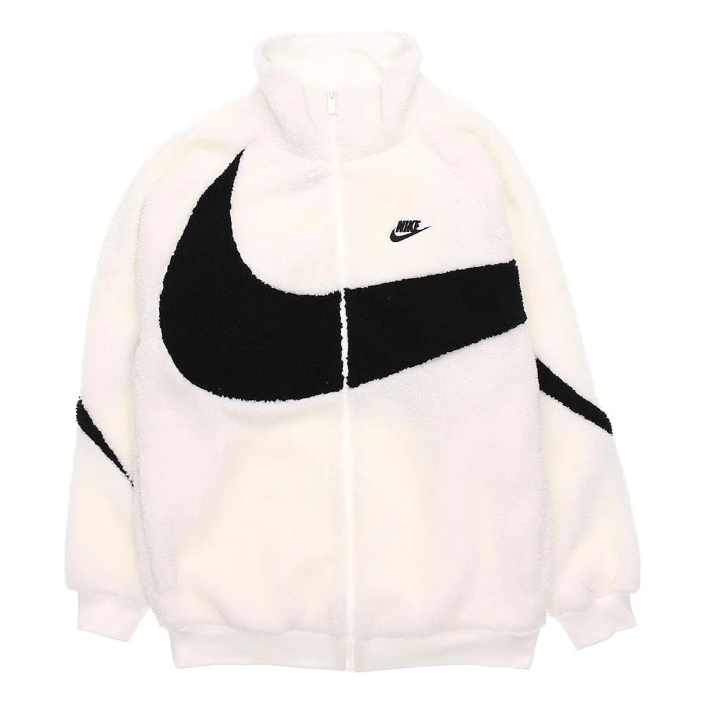Nike Sportswear Logo polar fleece Stand Collar Jacket White DH2474-110 - 1