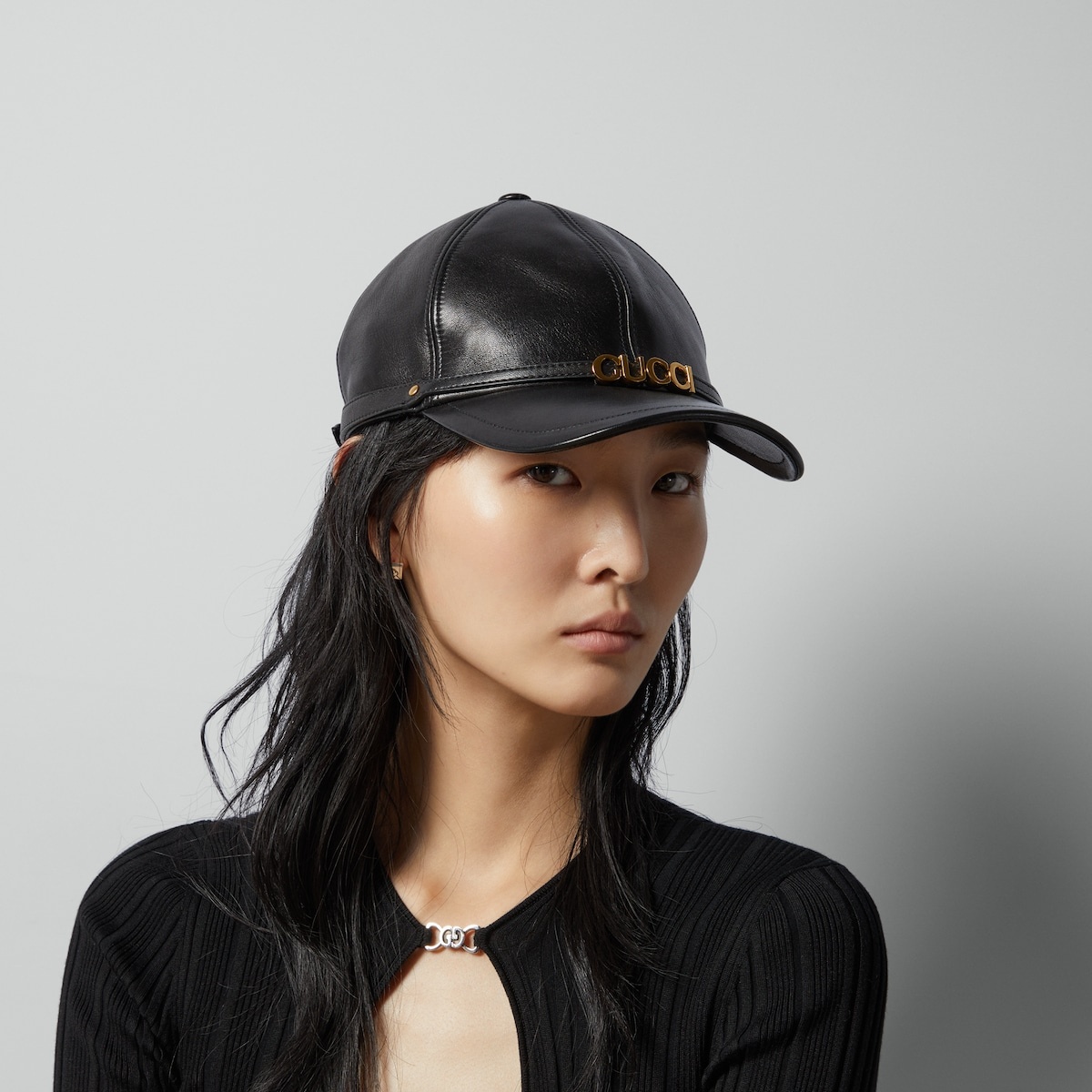 Gucci leather baseball cap clearance