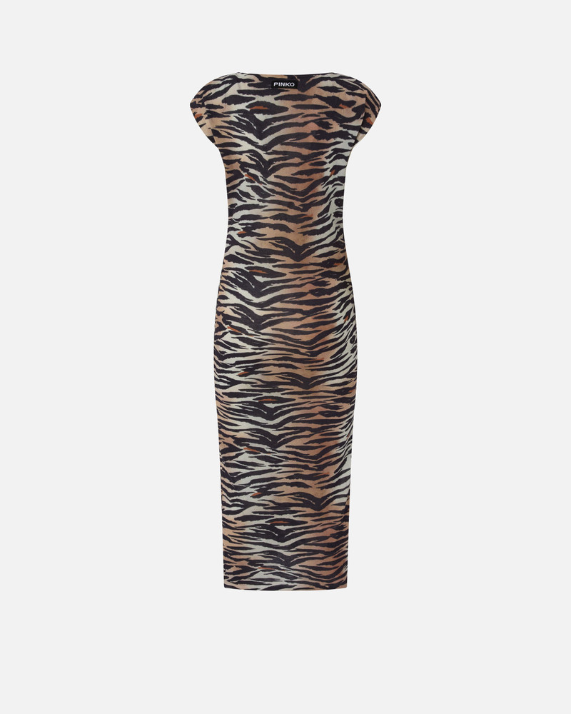 PINKO SHEATH MIDI DRESS WITH ANIMAL PRINT outlook