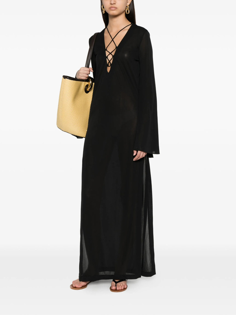THE ANDAMANE The Andamane Lace-up Flared-sleeve Maxi Dress outlook