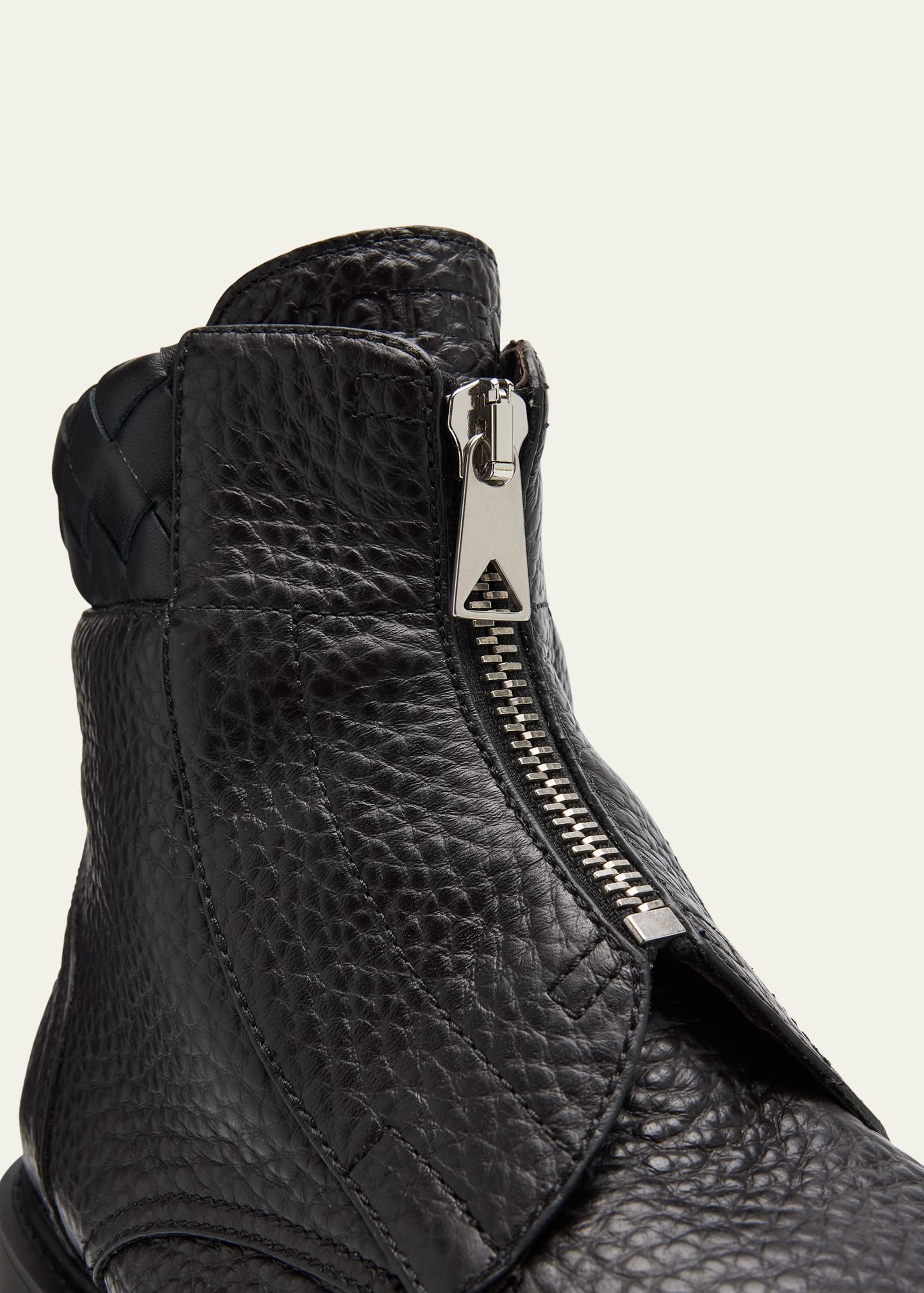 Men's Haddock Grained Leather Zipped Ankle Boots - 5