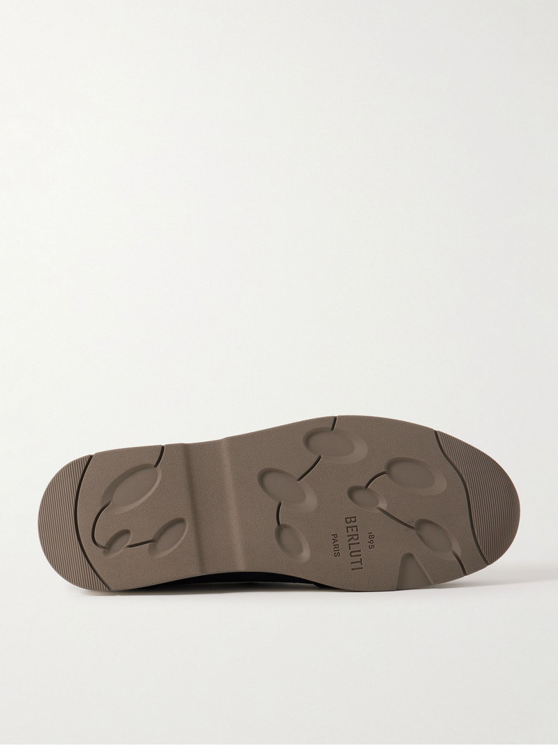 Berluti Echappe Suede Slip-On Sneakers Navy outlook