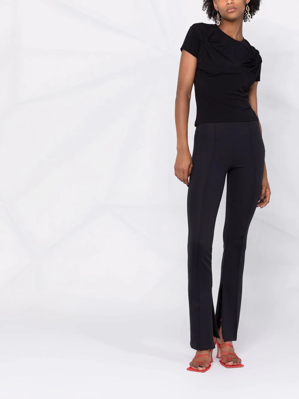 twist detail crew-neck T-shirt - 2
