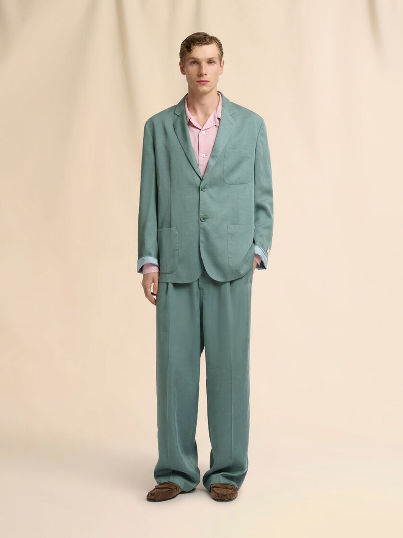 Marni GREEN SATIN SINGLE-BREASTED JACKET outlook