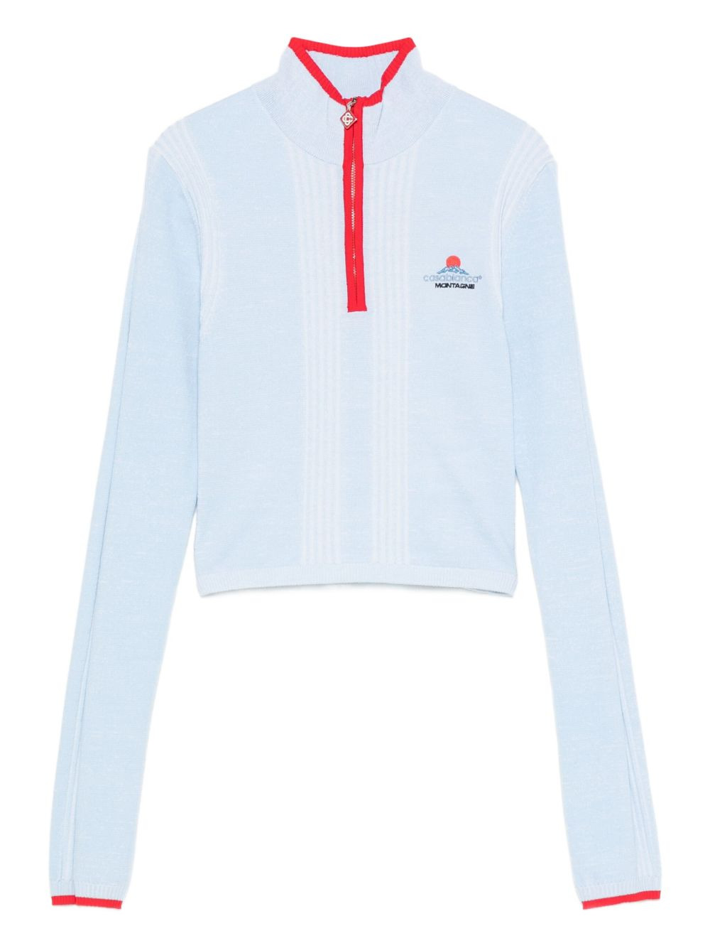 ribbed zip-up sweatshirt - 1