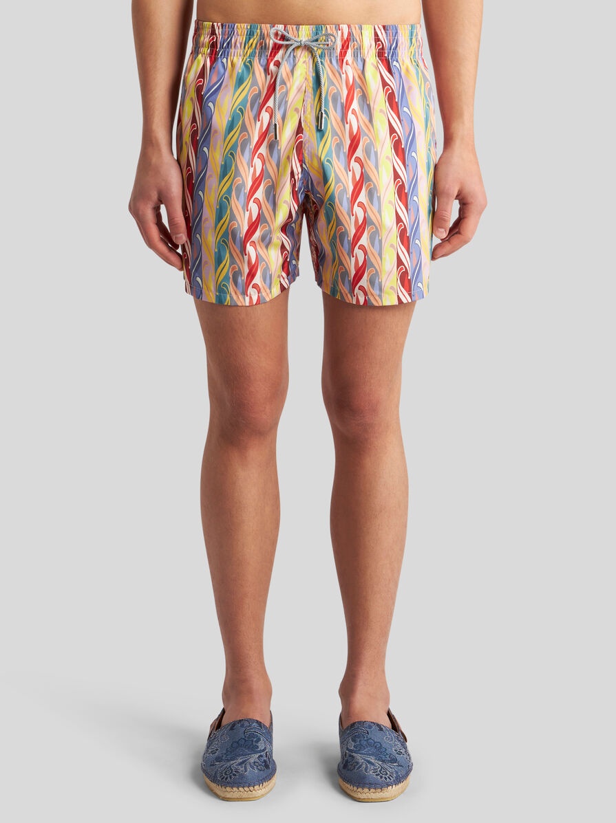 SWIM SHORTS WITH MULTICOLOURED STRIPES - 2