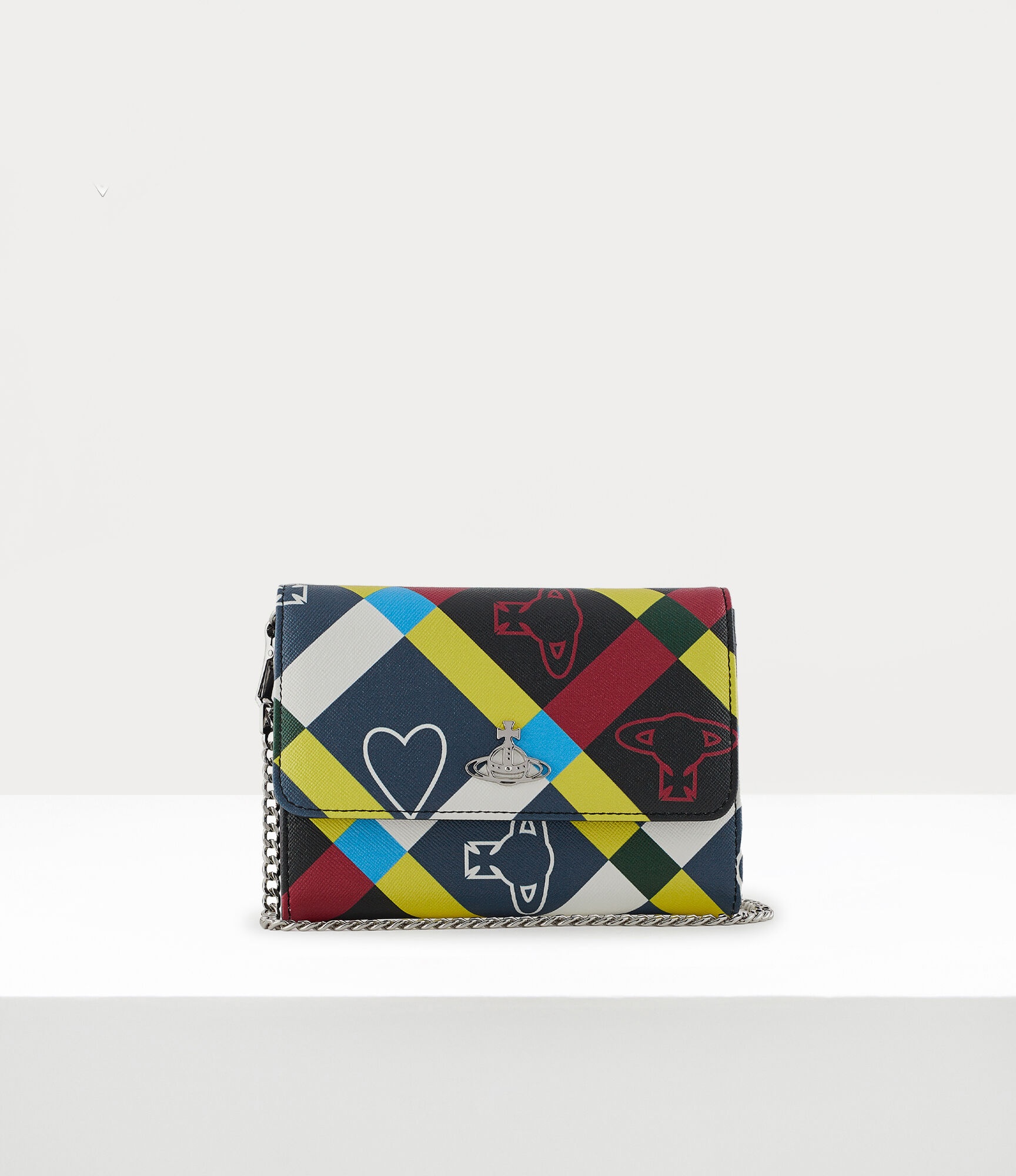 ORB AND HEART CHECK CROSSBODY WALLET - 1