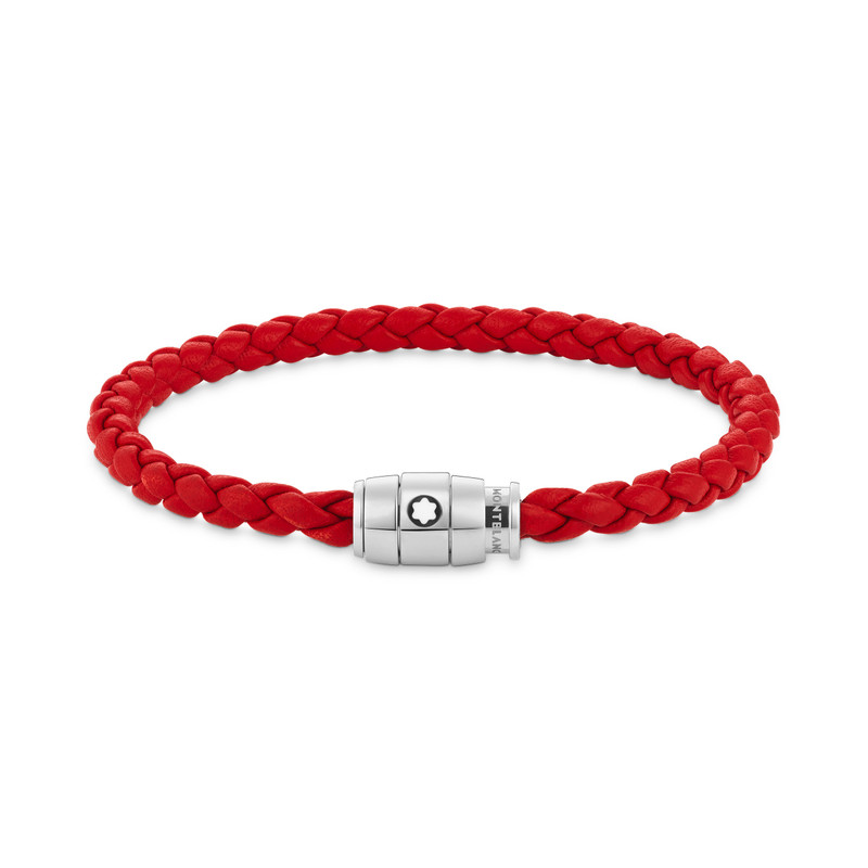 Montblanc BRACELET STEEL 3 RINGS CLOSING AND RED LEATHER outlook