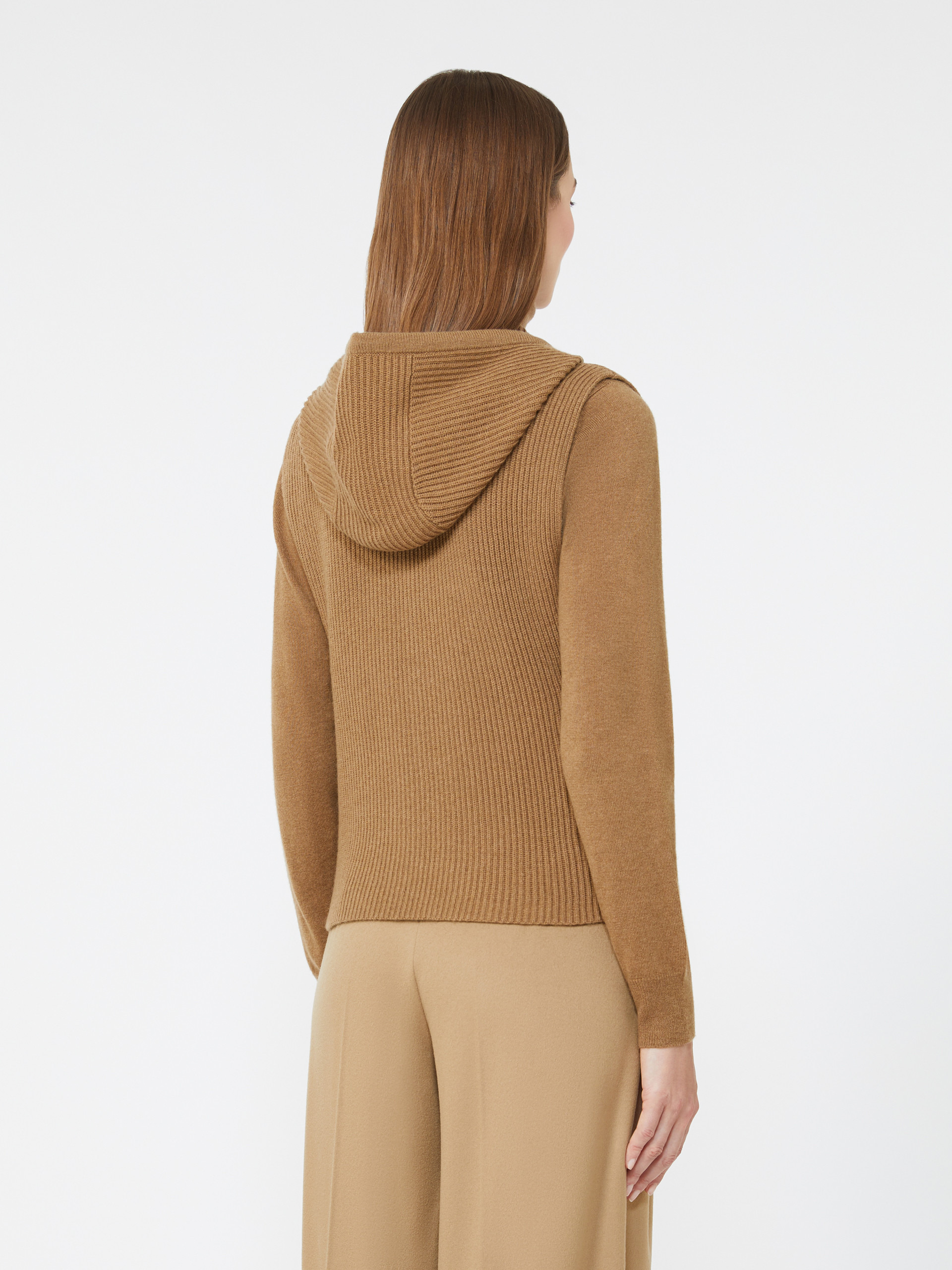 MESCAL Wool and cashmere hooded gilet - 4