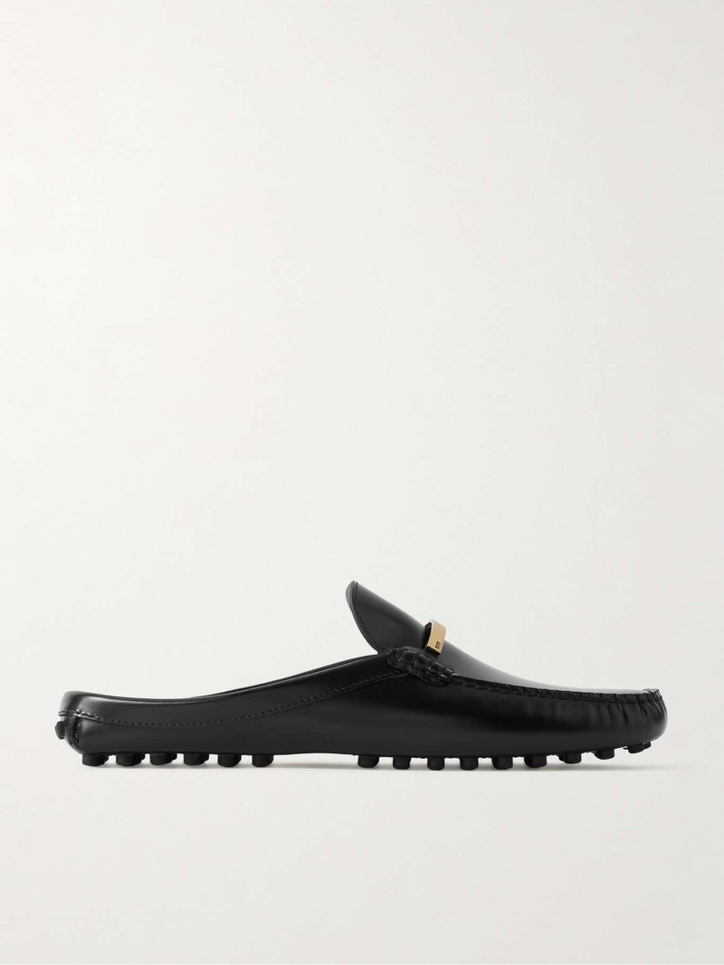 Gommino 22L embellished leather slippers Black 1