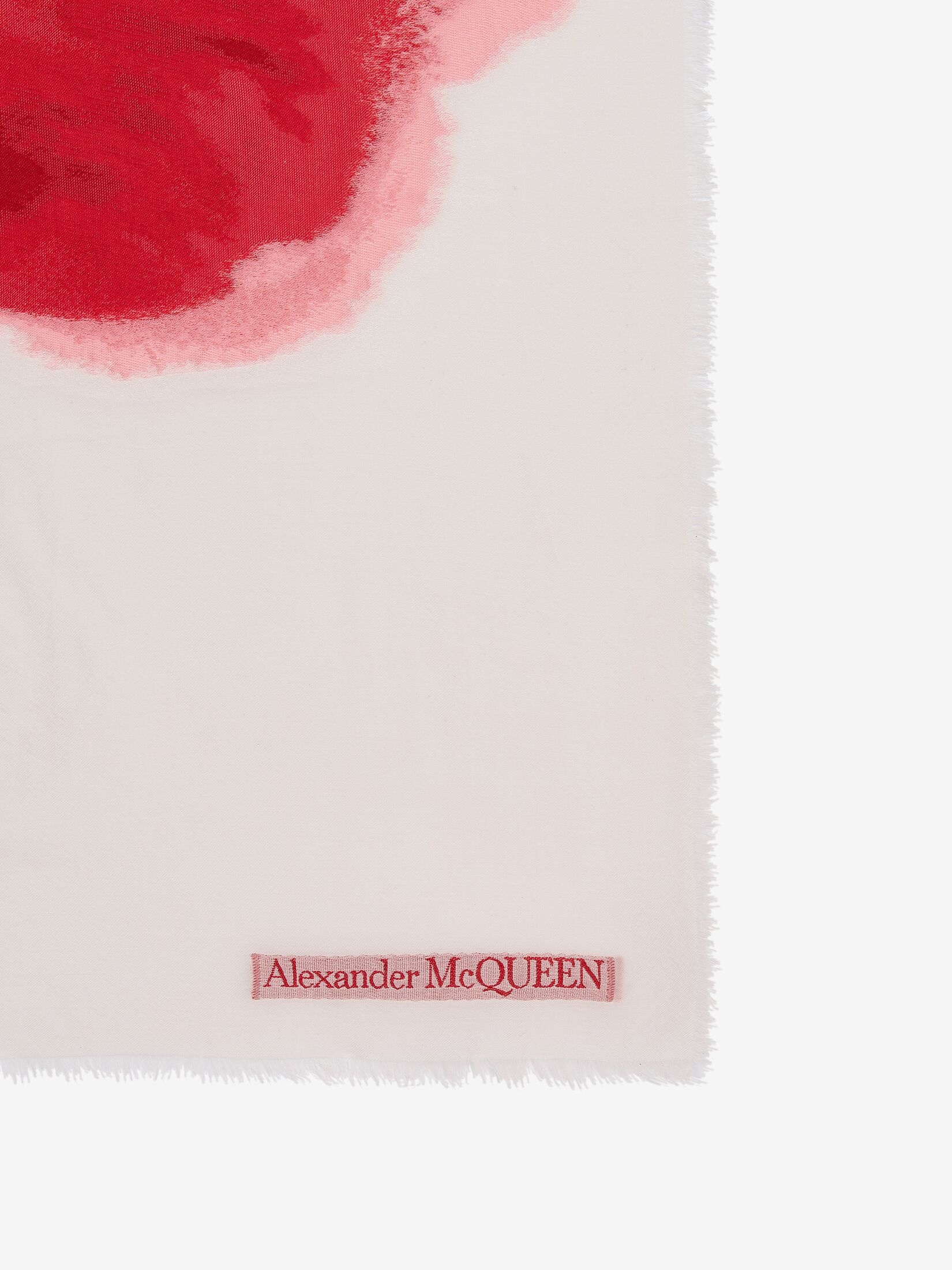 Women's Bleeding Rose Shawl in Ivory/red - 3