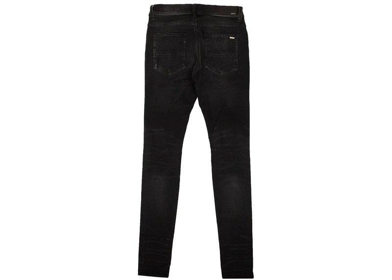 AMIRI AMIRI Thrasher Plus Distressed Skinny Jeans Black outlook