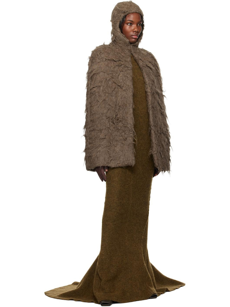 Rick Owens Brown Porterville Cape Jacket outlook