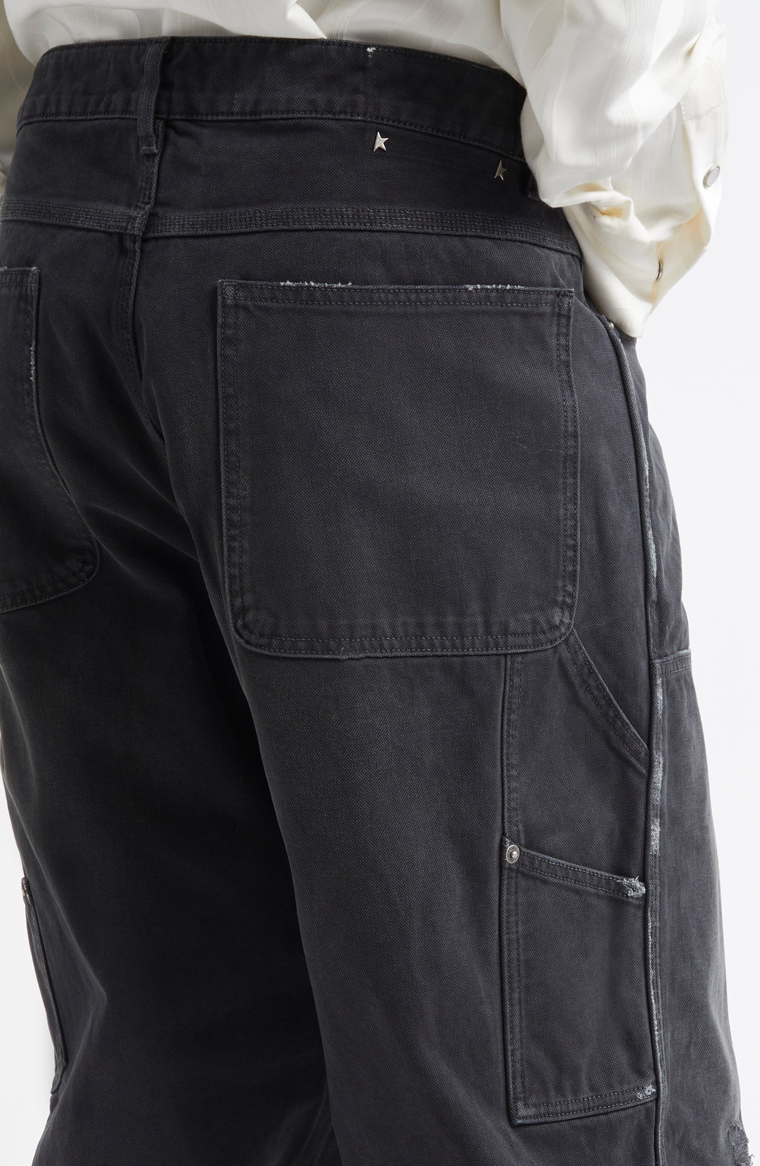 Golden Goose Journey Distressed Cotton Painter Pants in Black at Nordstrom - 4