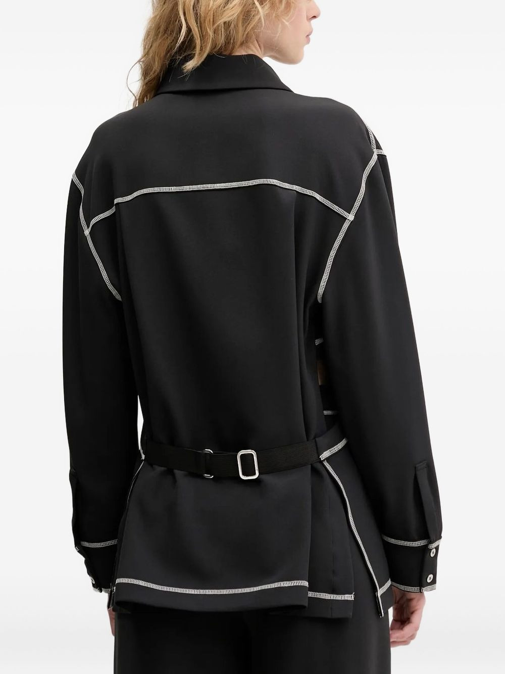 contrast-stitch button-down shirt - 2