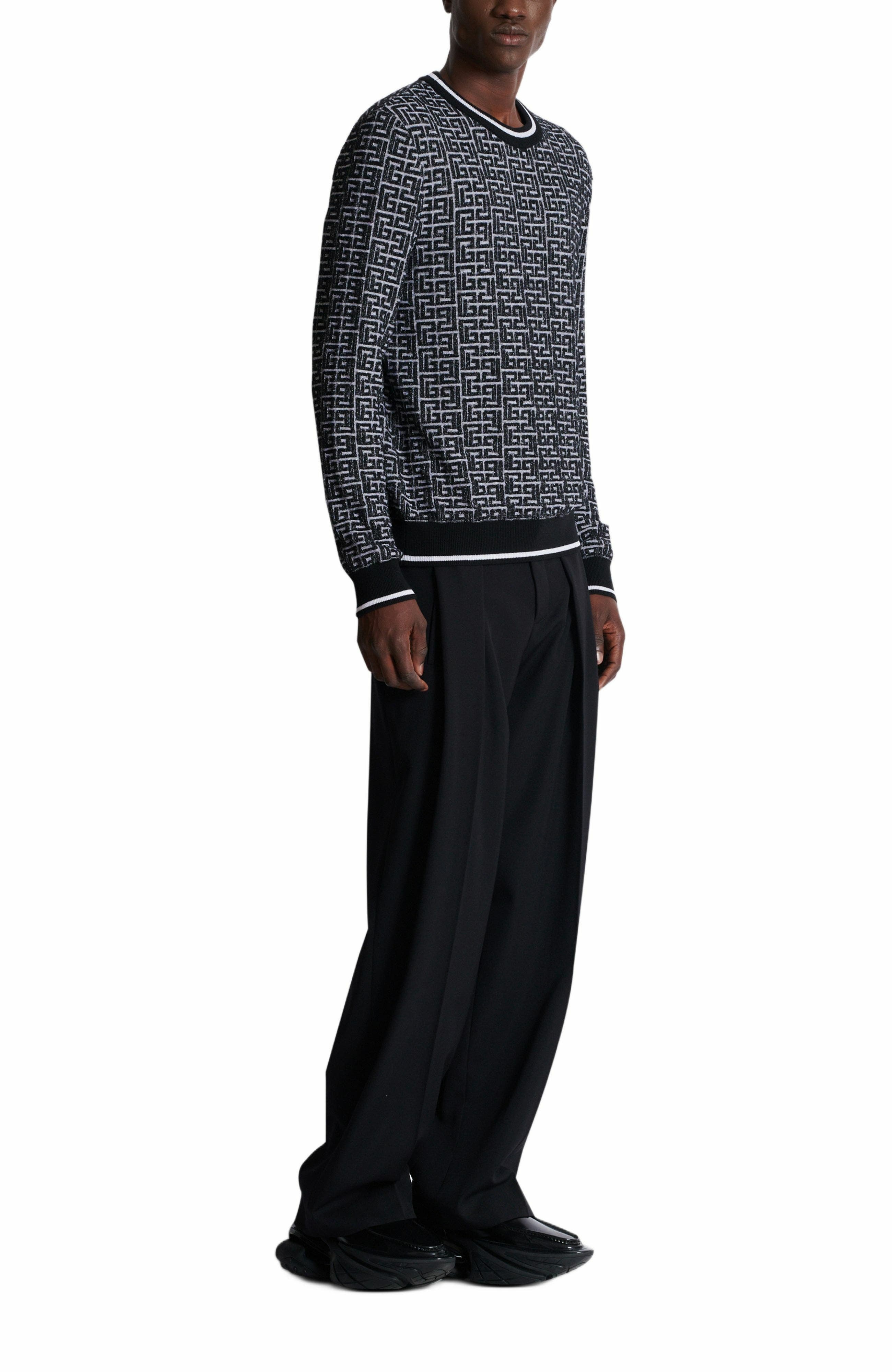 Balmain PB Labyrinth knit jumper in Black at Nordstrom - 3