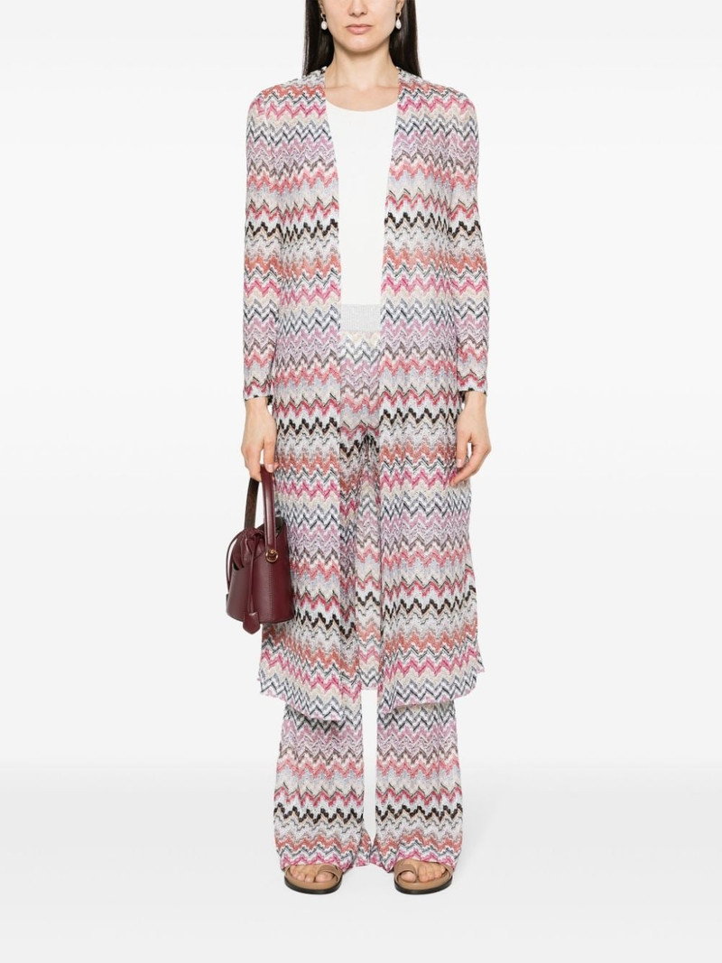 Missoni open-front chevron long-length cardigan outlook