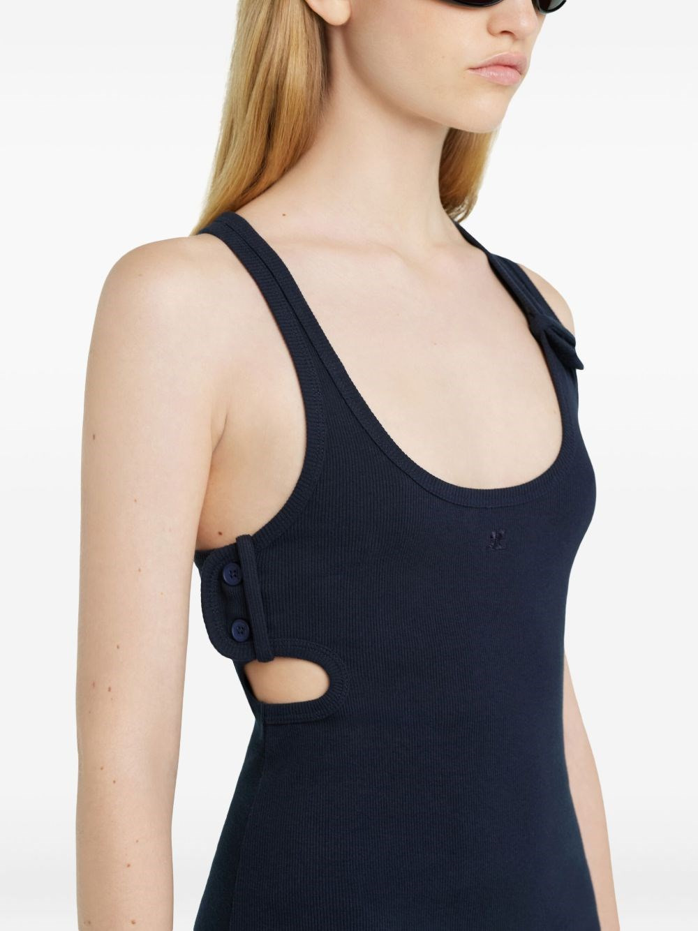 90's ribbed cotton mini dress - 4