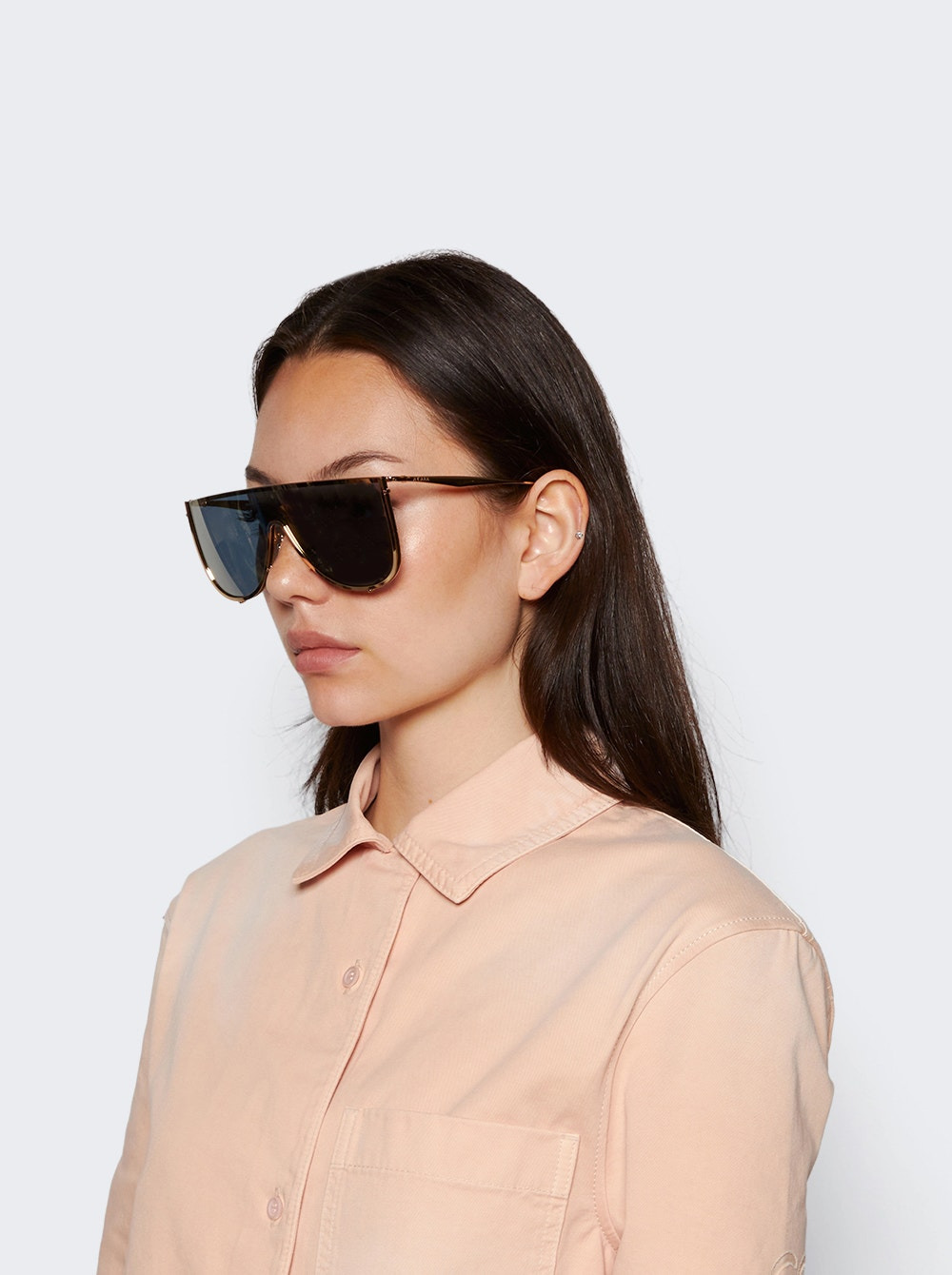 Mask Sunglasses In Metal Gold - 3