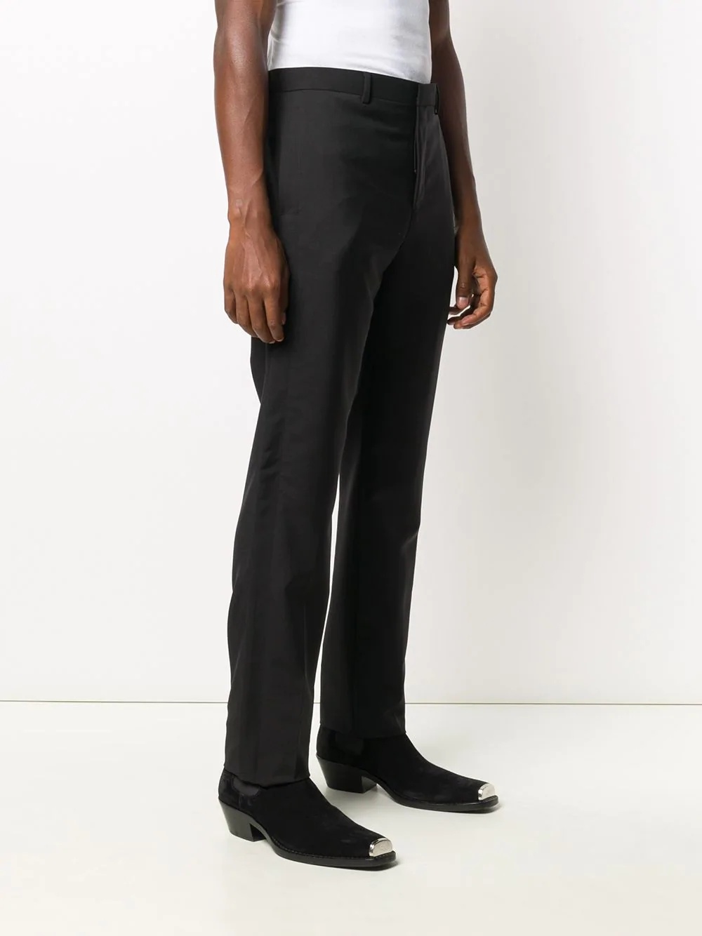 split logo detail tailored trousers - 3