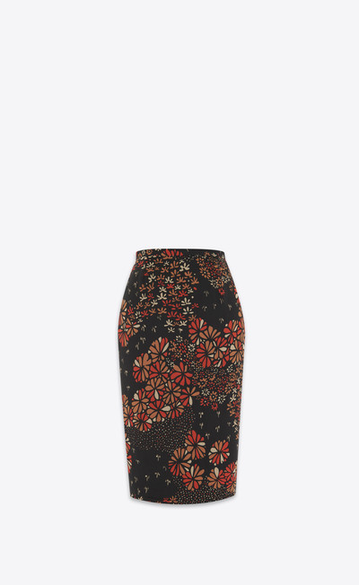SAINT LAURENT pencil skirt in 70's floral silk muslin outlook
