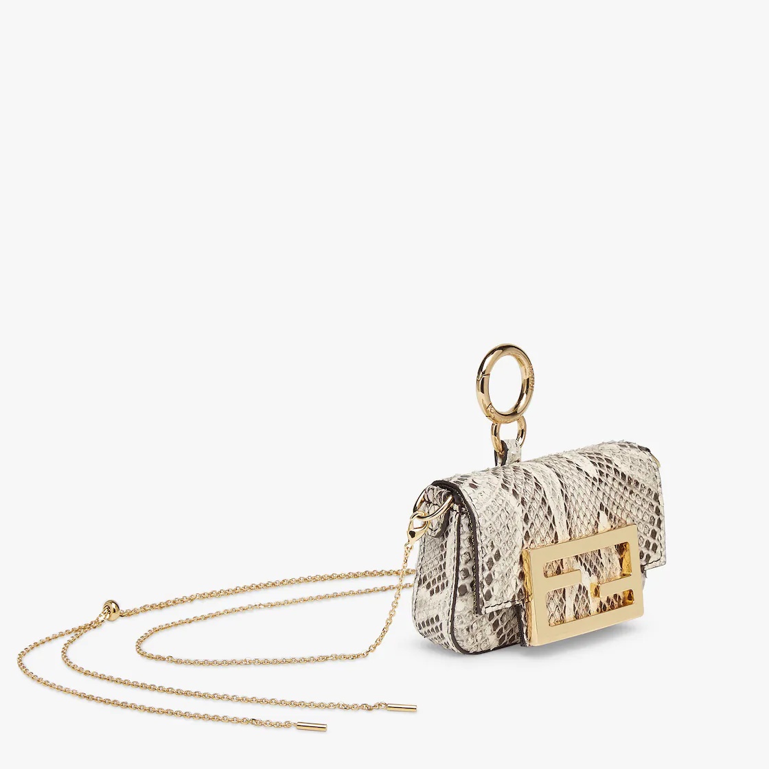 Beige python leather charm - 2