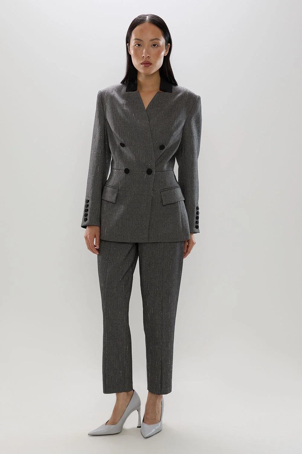 Tailored Sparkle Slim Leg Trousers - 1