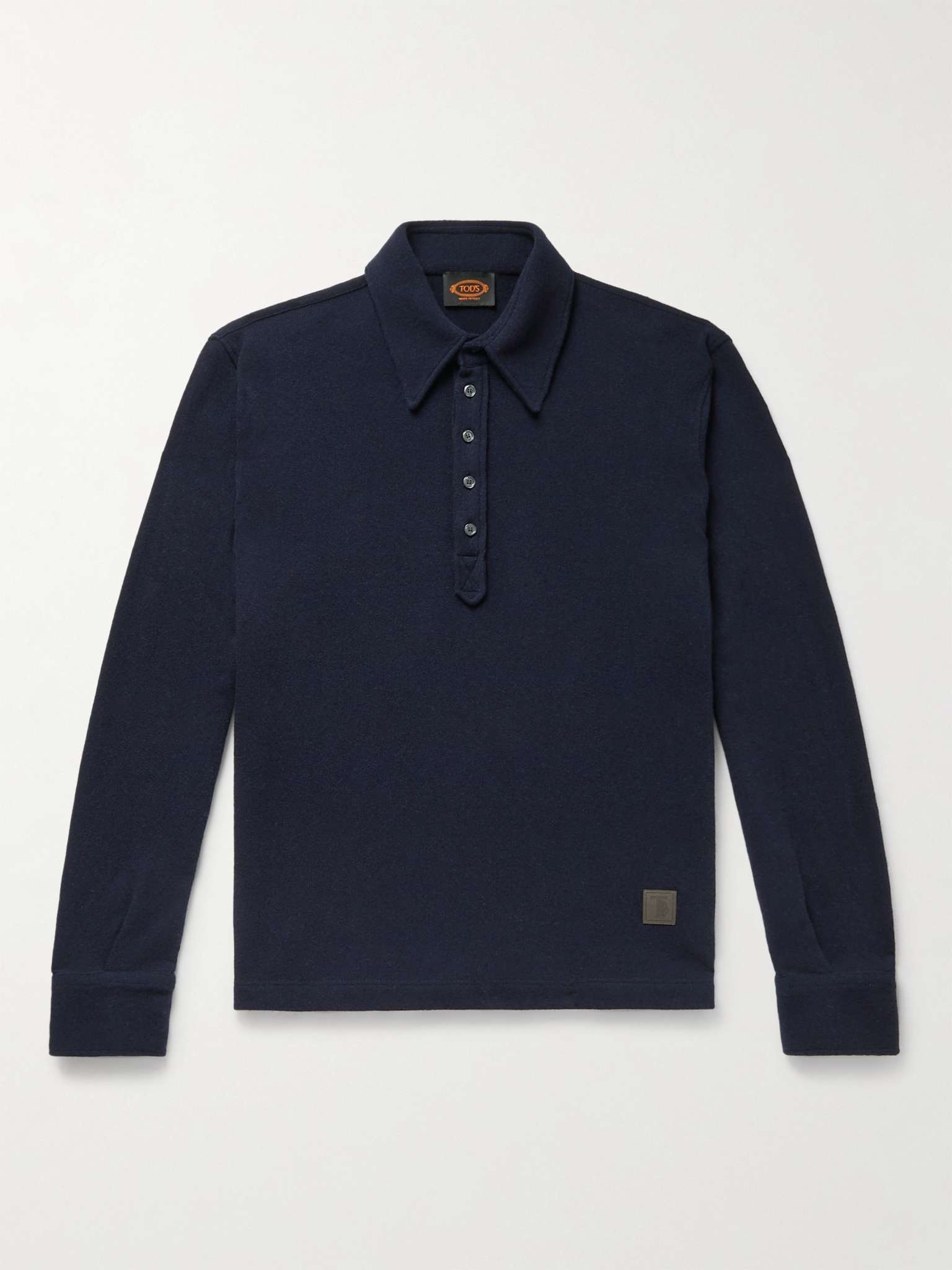 Logo-Appliquéd Wool-Blend Polo Shirt - 1