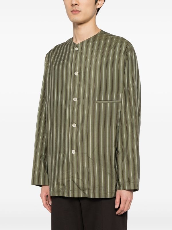 LEMAIRE Men Collarless Relaxed Shirt - 1