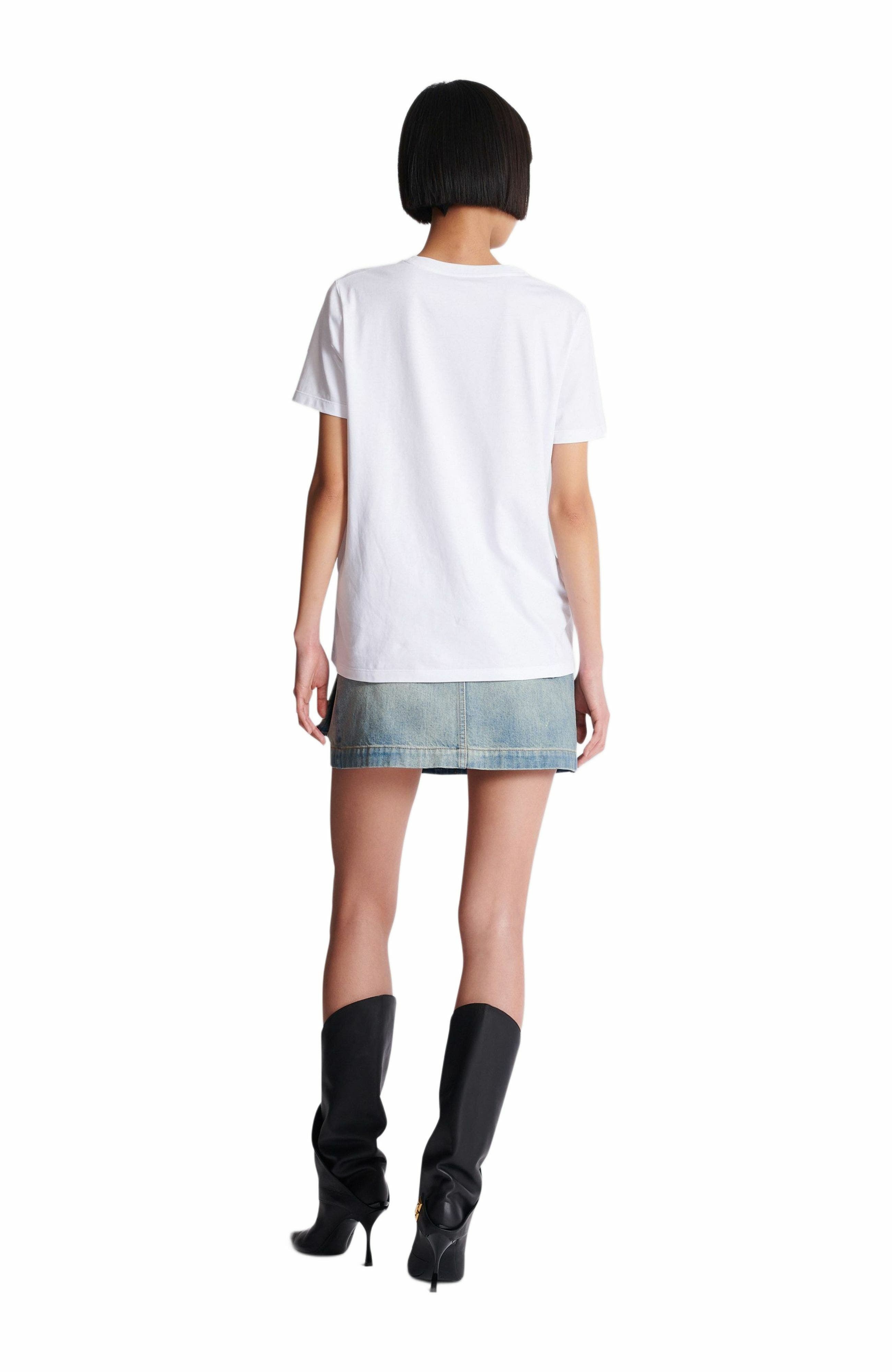 T-shirt with Balmain Paris Chain print in White at Nordstrom - 4