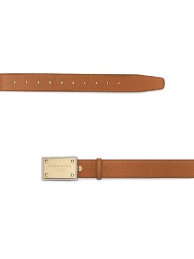 Dolce & Gabbana logo-plaque leather belt outlook