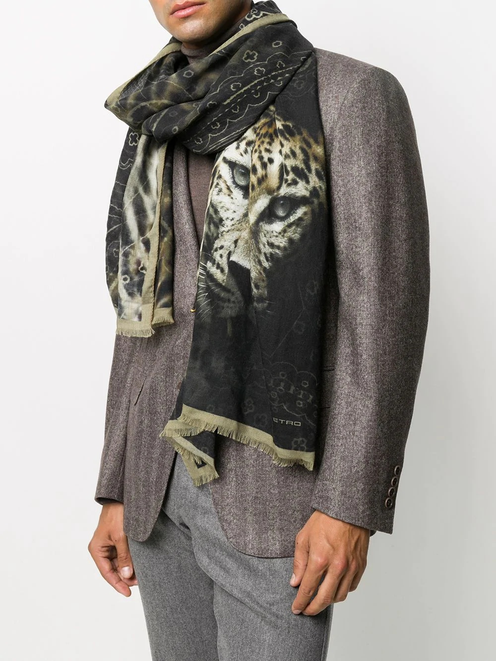 leopard-print scarf - 2