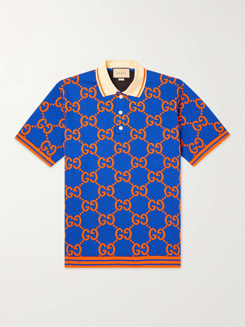 Jacquard-Knit Polo Shirt - 1