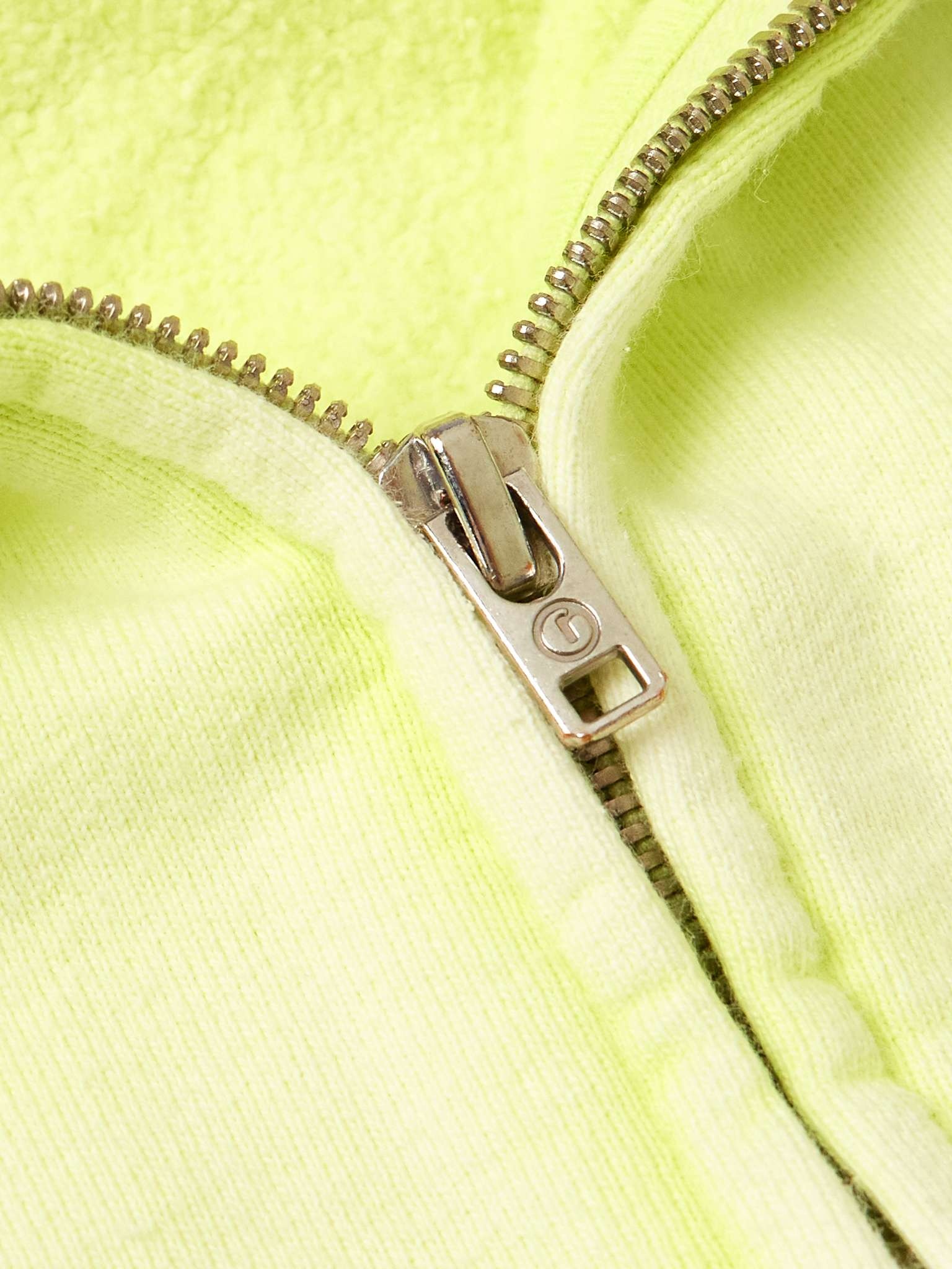 Logo-Print Bleached Cotton-Jersey Zip-Up Hoodie - 5
