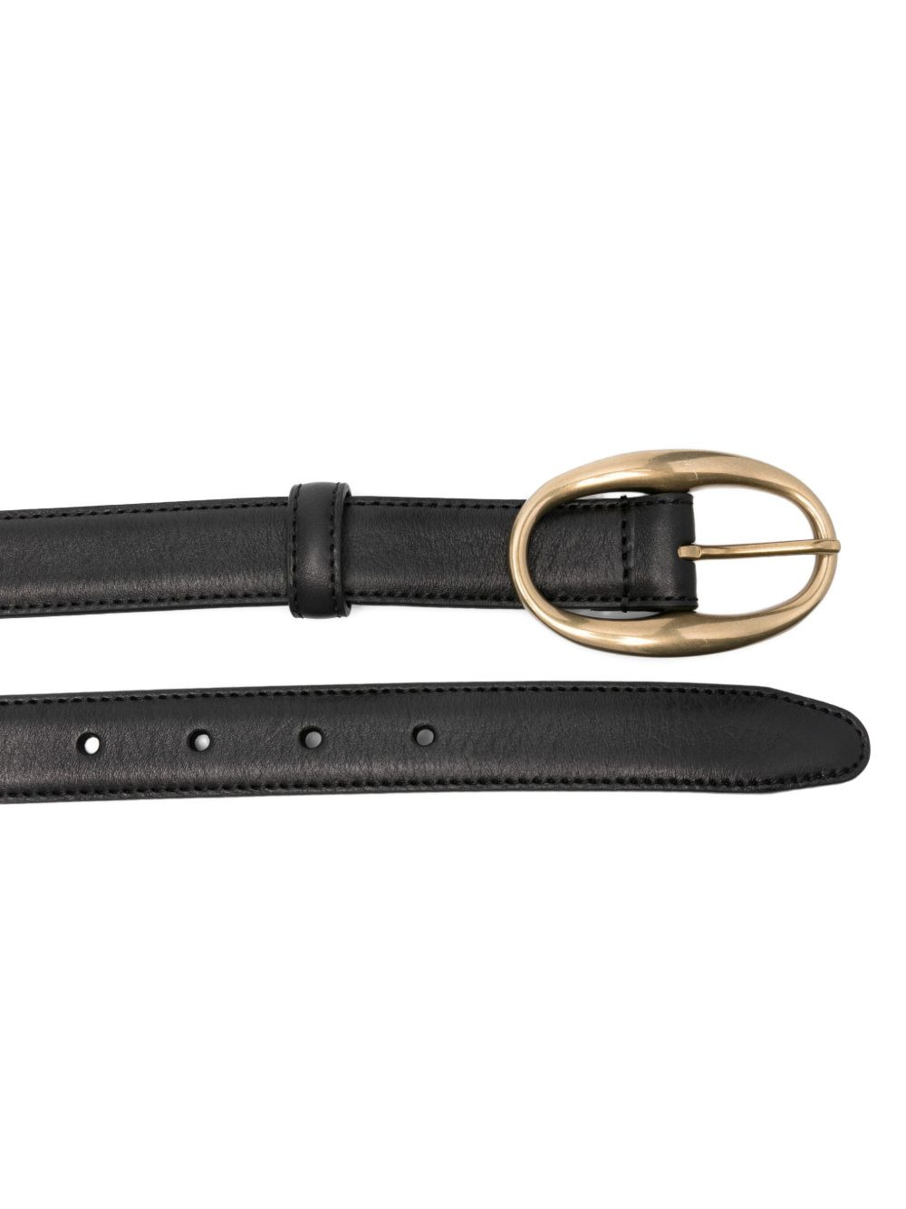 oval-buckle leather belt - 2