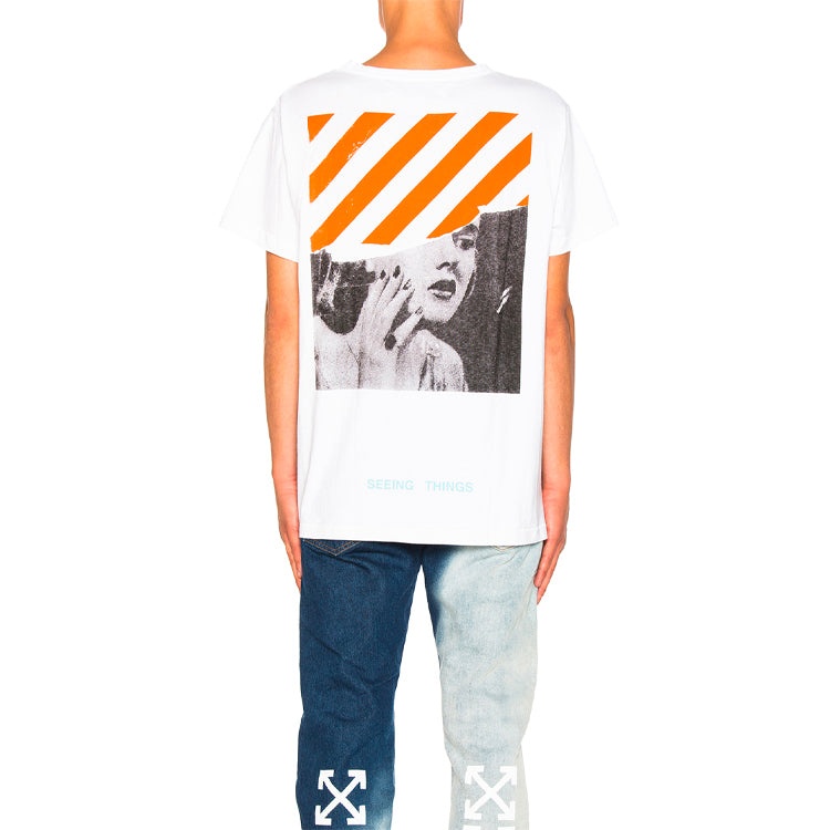 Off-White Printing Short Sleeve Loose Fit White OMAA002G20JER0010188 - 5