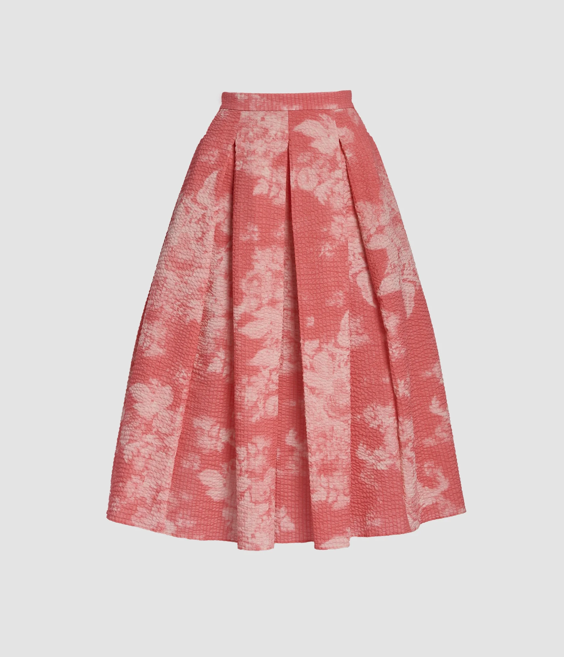 FLORAL PRINT COTTON MIDI FULL SKIRT - 1