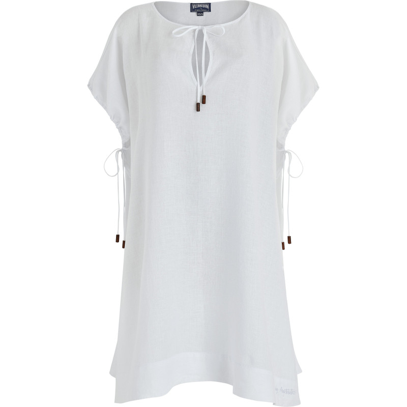 Women White Linen Square Dress- Vilebrequin x Angelo Tarlazzi 1