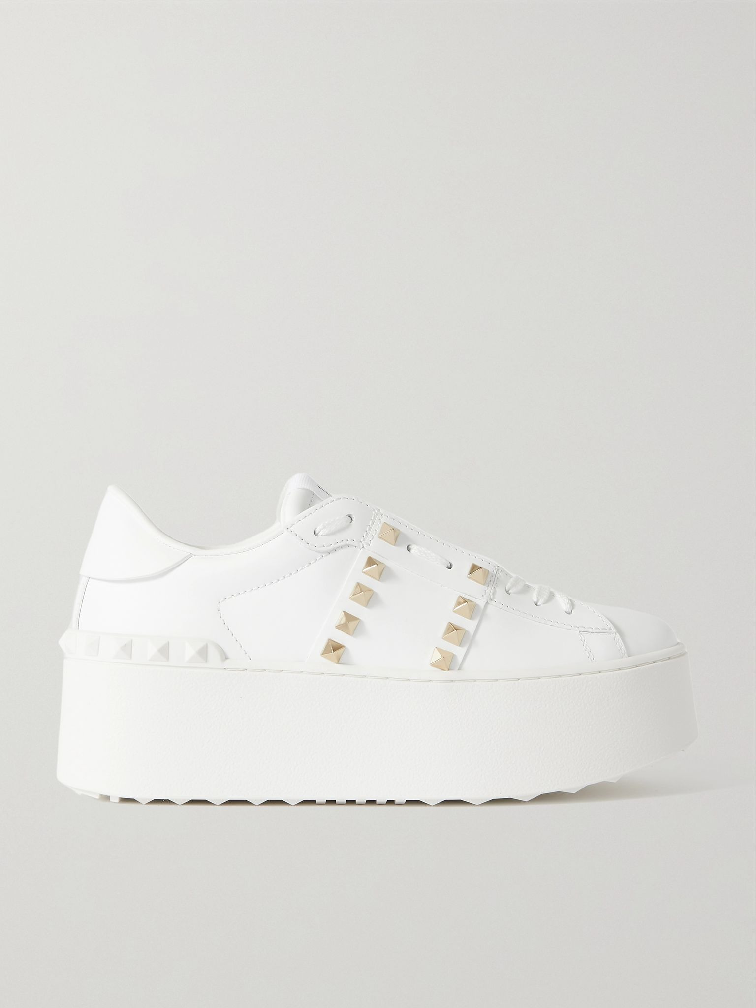 Valentino Garavani Rockstud Untitled leather platform sneakers White - 1