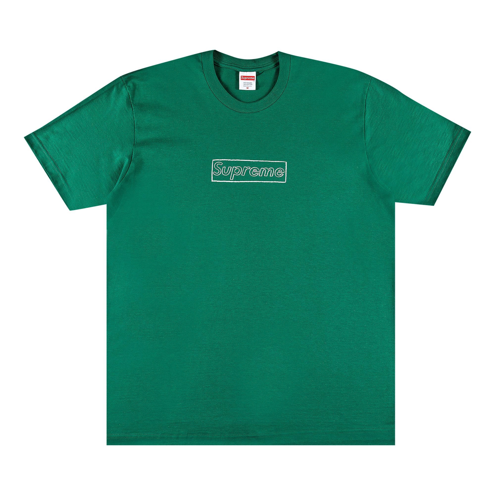 Supreme x KAWS Chalk Logo Tee 'Light Pine' - 1