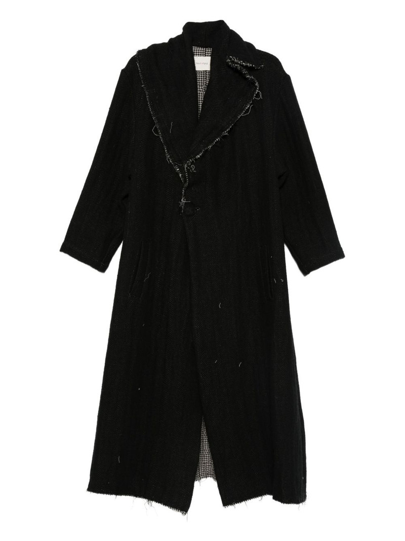 frayed-trim coat 1
