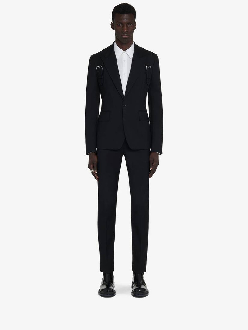 Men's Harness Single-breasted Jacket in Black 3