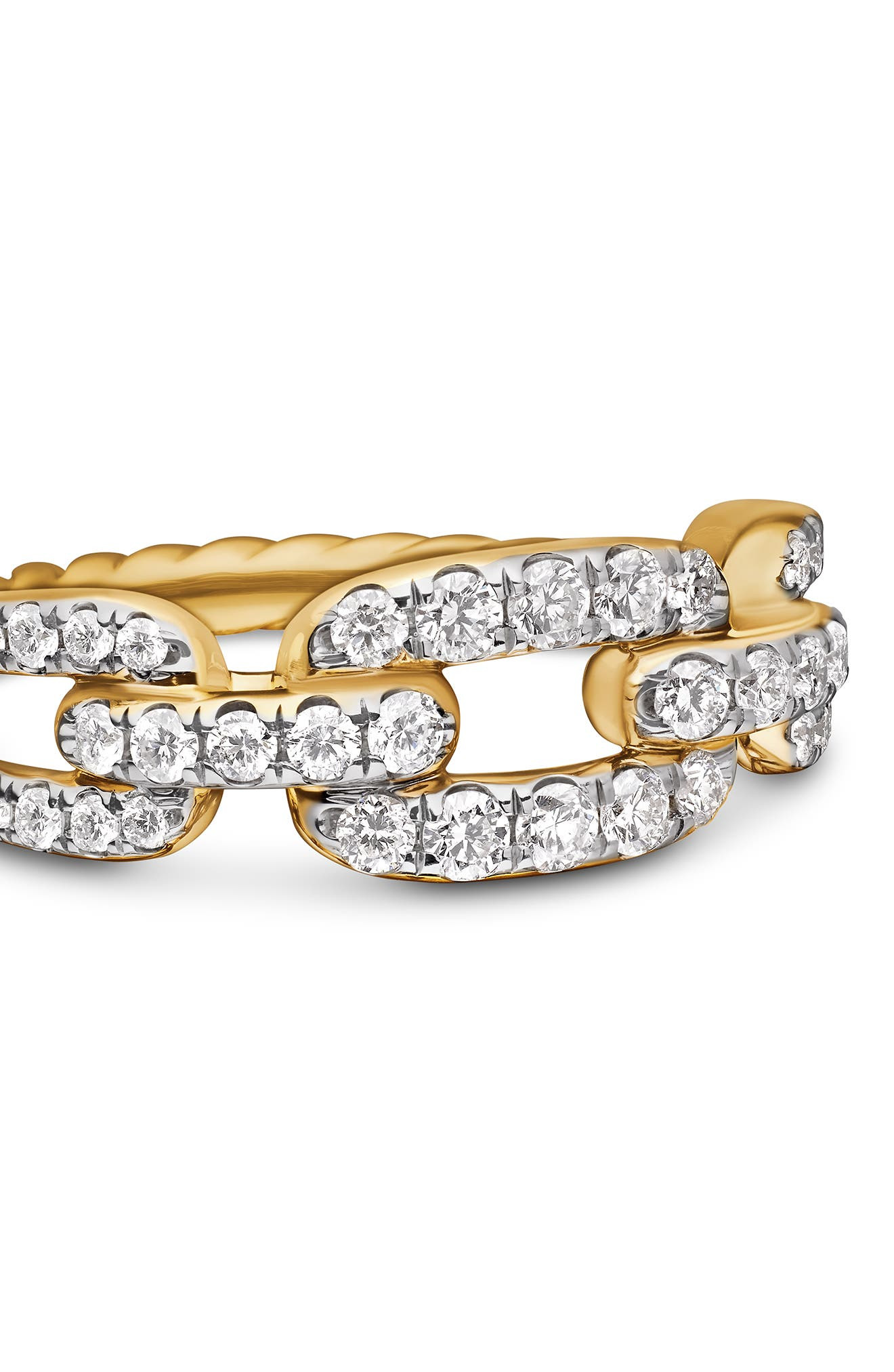 David Yurman Stax Diamond Chain Link Ring in Yellow Gold at Nordstrom - 4