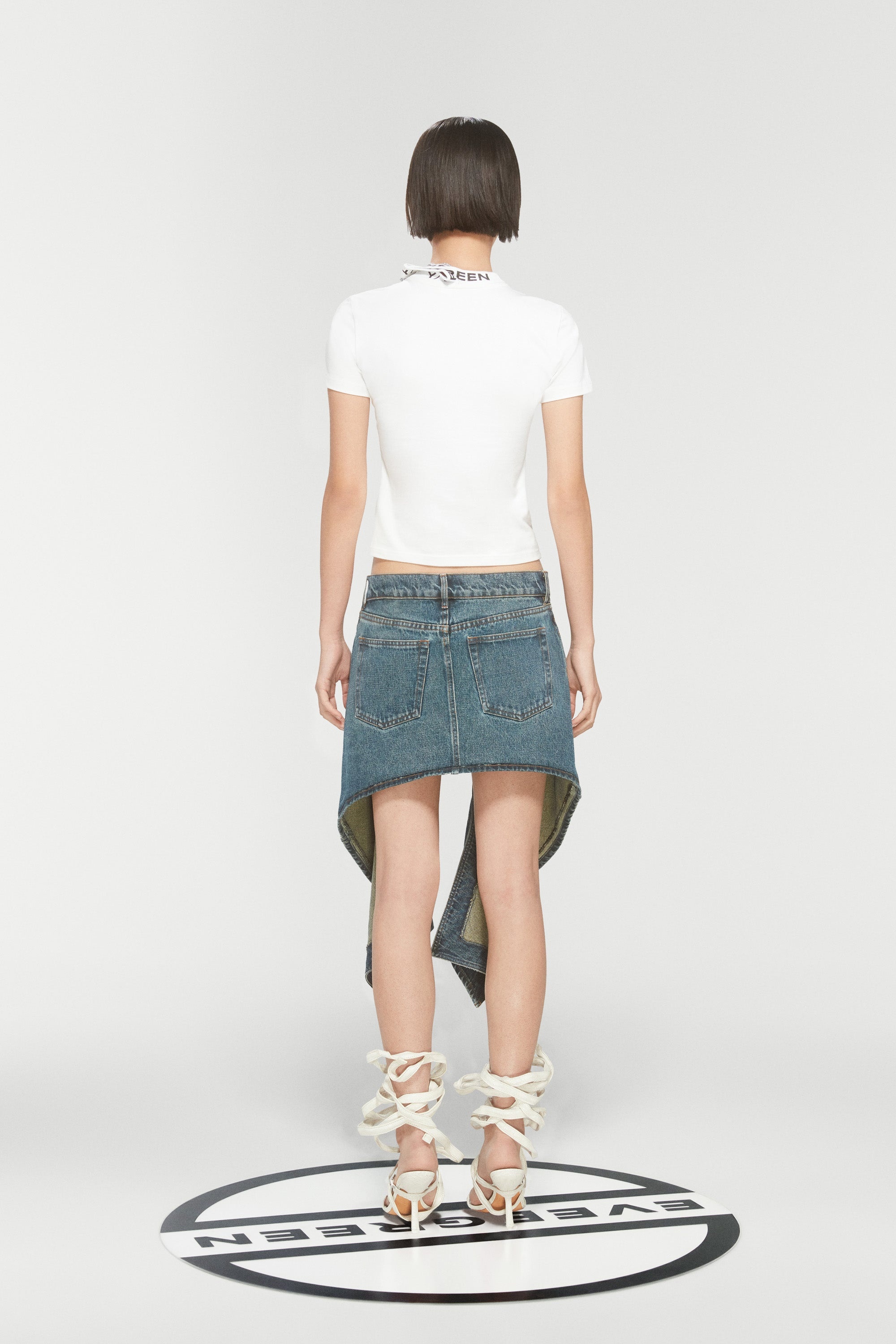 EVERGREEN CUT OUT DENIM MINI SKIRT - 5