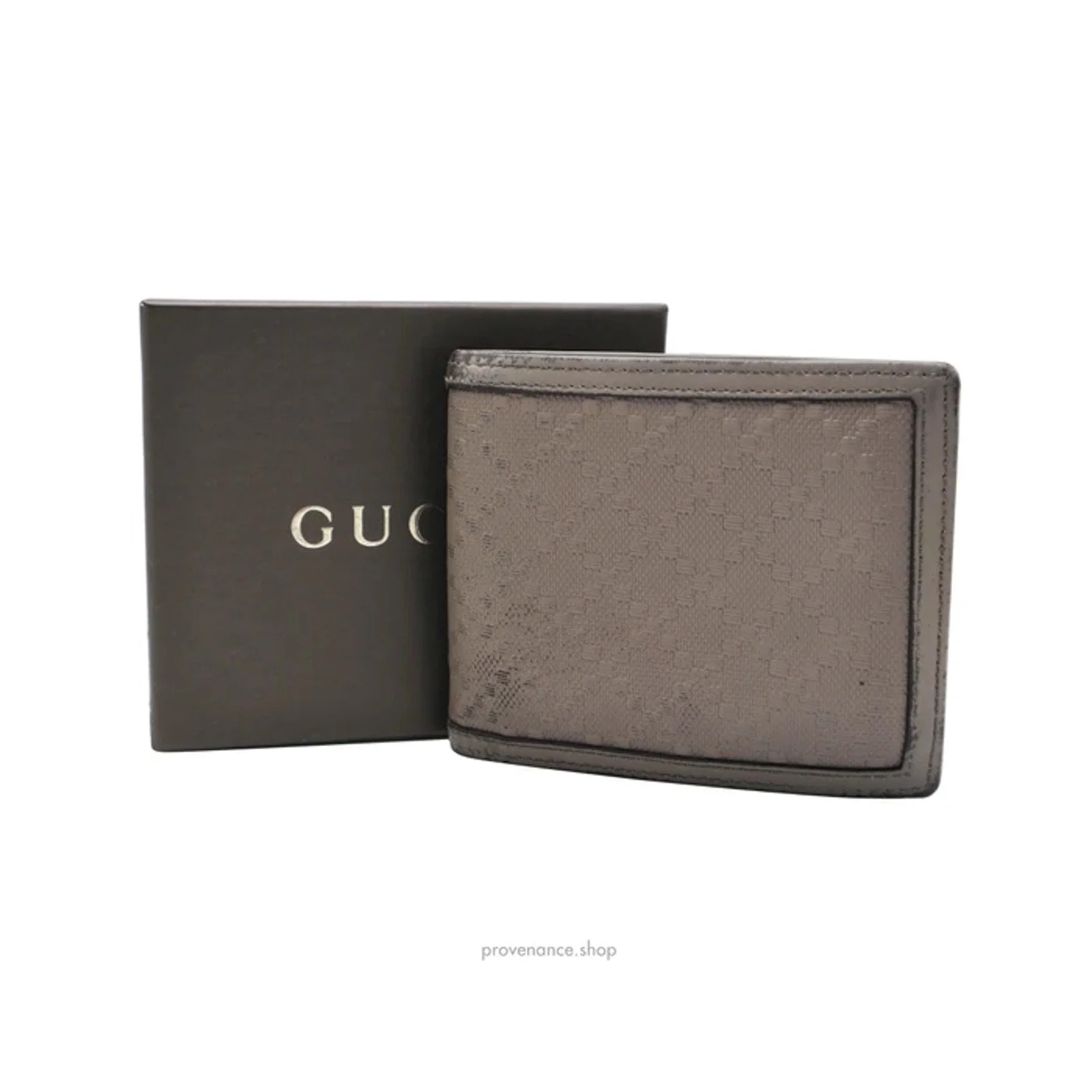 Gucci Bifold Wallet - Grey Diamante Leather - 1