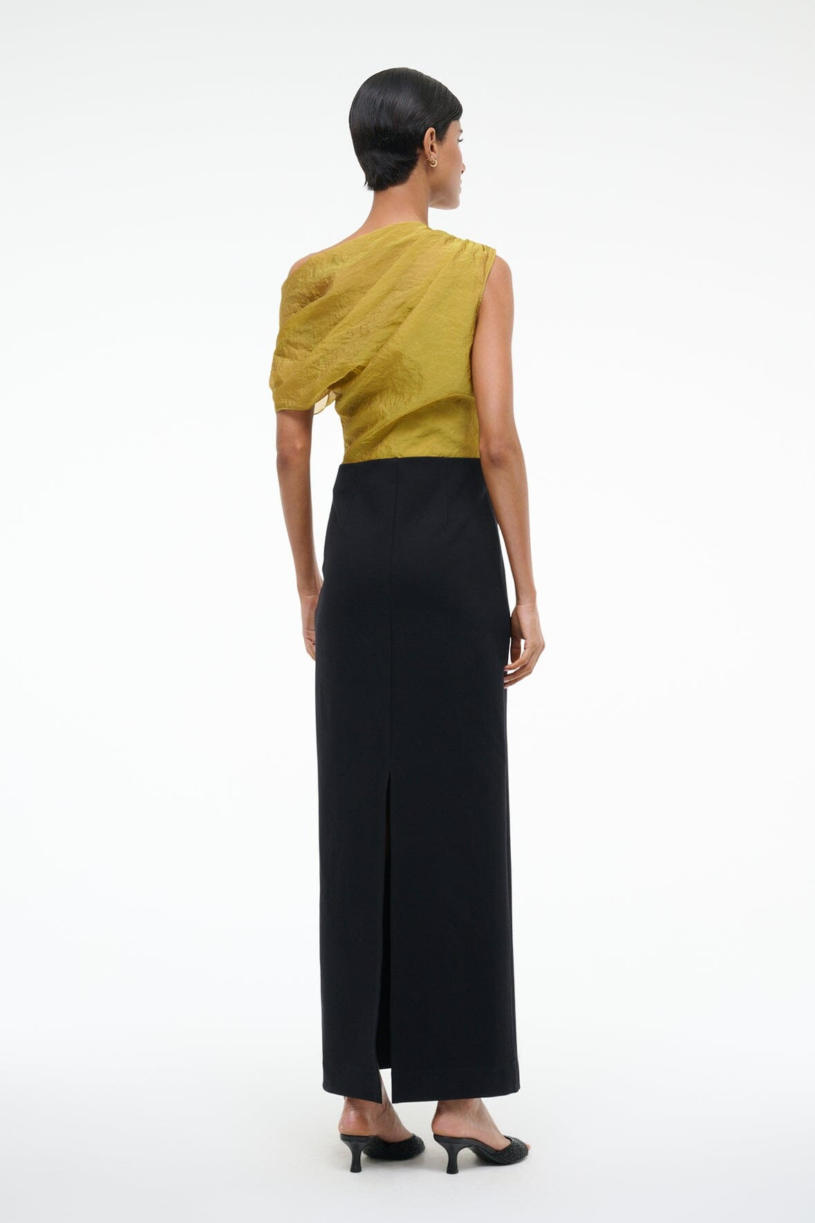 STAUD TOPAZ DRESS CHARTREUSE/BLACK - 5