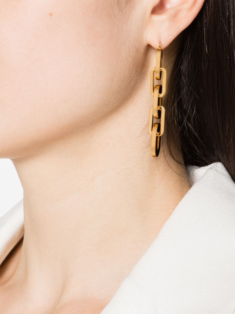 cable-link drop earrings - 2