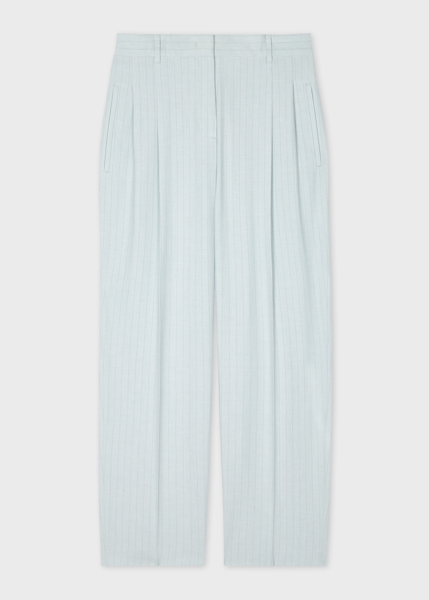 Women's Light Blue Pinstripe Suit - 5