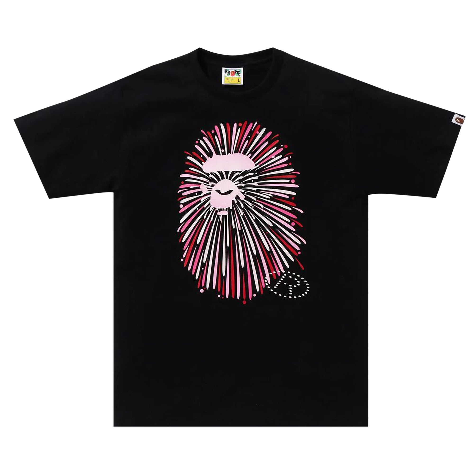 BAPE Ape Head Firework Tee #1 'Black/Pink' - 1