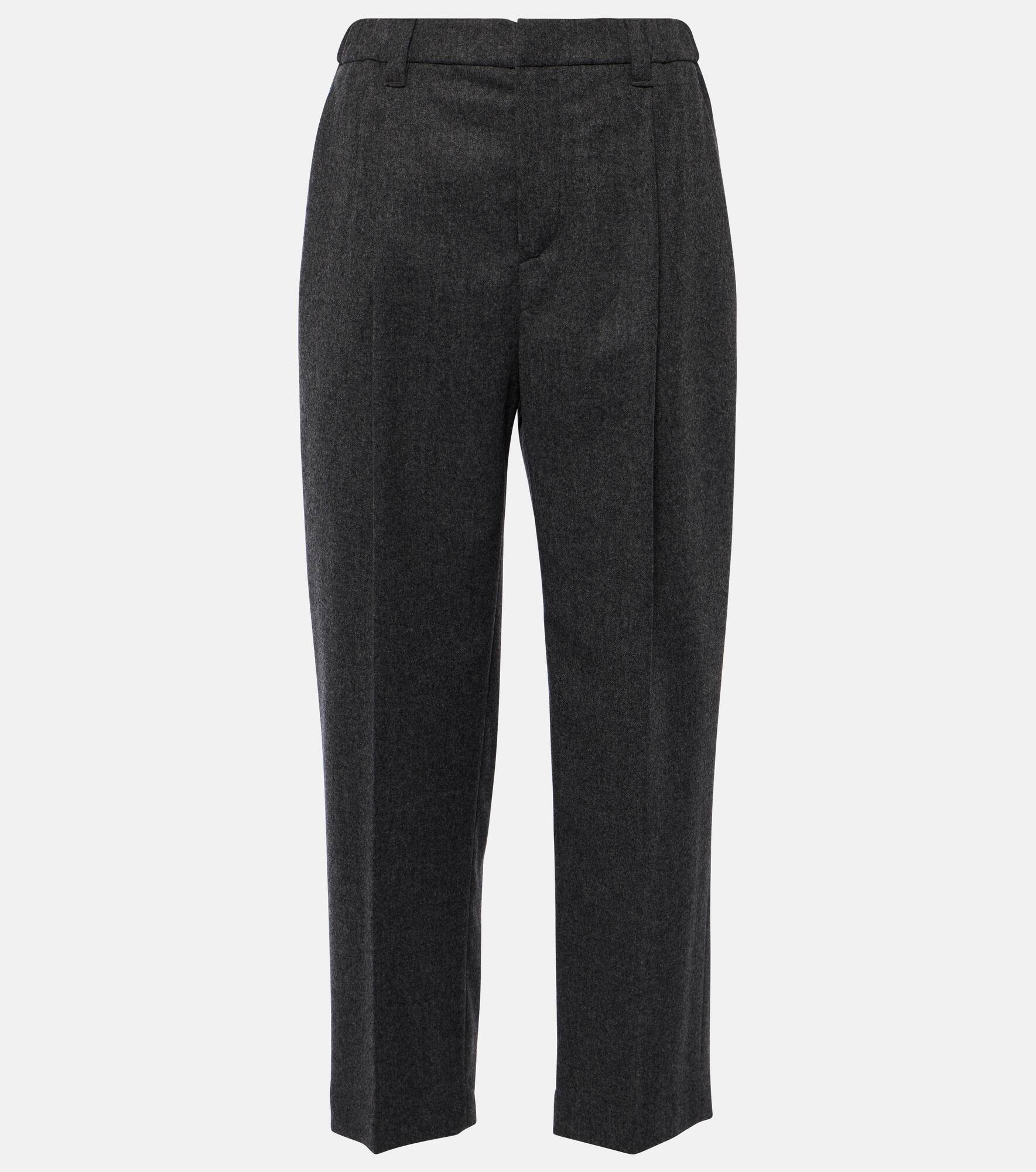 Wool and cashmere straight pants - 1